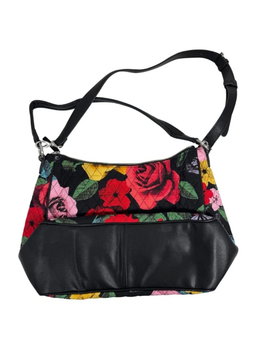 Vera Bradley Havana Rose Retired Vivian Quilted Hobo Shoulder Crossbody Bag EUC